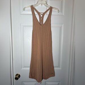 American Eagle Tan Knit Dress with Tie Back. Size Small